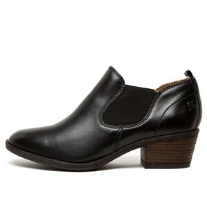 Josef Seibel Black Leather Ankle Boots with Medium Heel Size 38